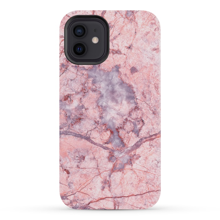 iPhone 12 mini StrongFit Pink Marble by Art Design Works