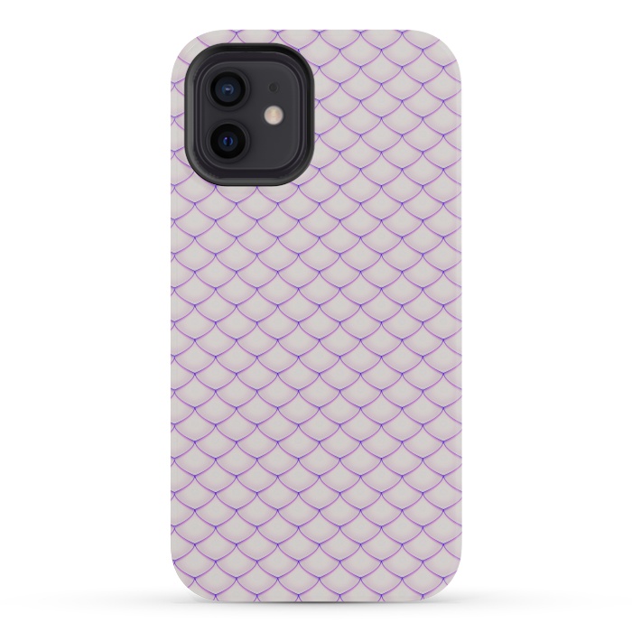 iPhone 12 mini StrongFit Pink Fish Scale Pattern by Art Design Works