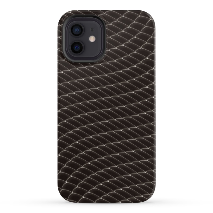 iPhone 12 StrongFit Black Snake Scale Pattern by Art Design Works