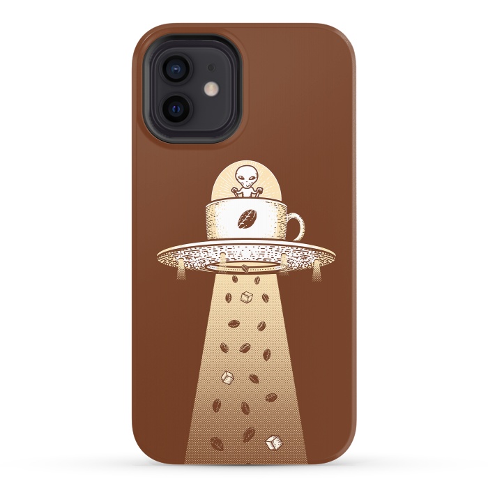 iPhone 12 StrongFit Alien Coffee Invasion by Afif Quilimo