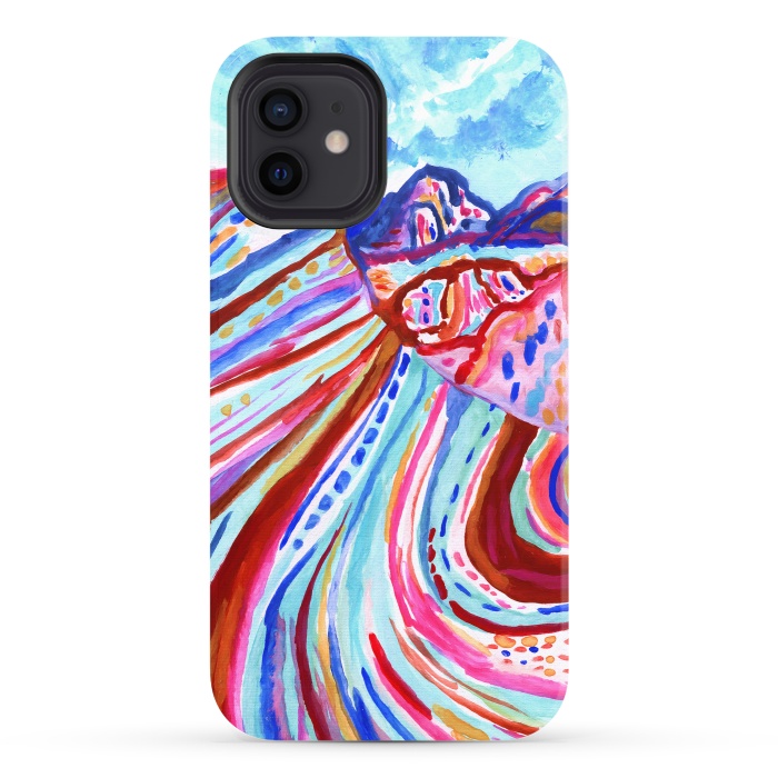 iPhone 12 StrongFit Abstract Rainbow Mountains  by Tigatiga