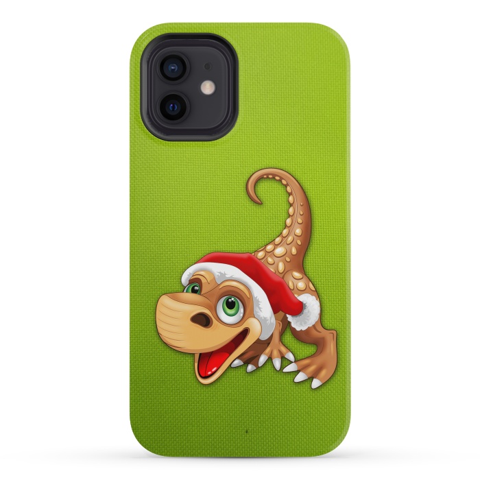iPhone 12 mini StrongFit Dinosaur Baby Cute Santa Claus by BluedarkArt