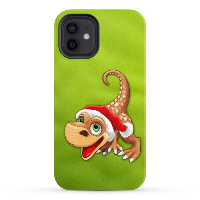 iPhone 12 StrongFit Dinosaur Baby Cute Santa Claus by BluedarkArt