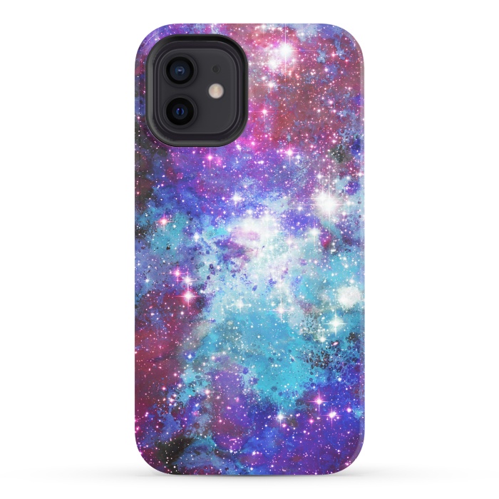iPhone 12 StrongFit Blue purple galaxy space night stars by Oana 