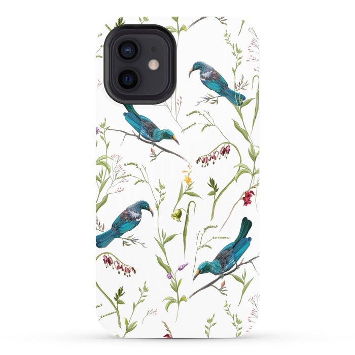 iPhone 12 StrongFit Birds in flowers by Elzbieta Malyska