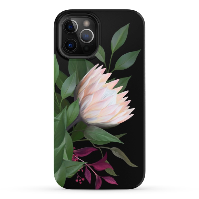 iPhone 12 Pro StrongFit Painted Protea by Elzbieta Malyska