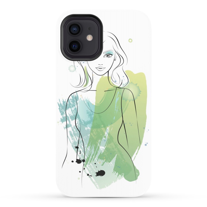 iPhone 12 StrongFit Watercolour girl by Martina