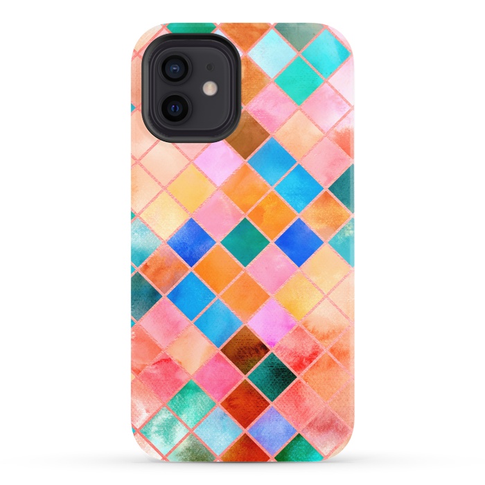 iPhone 12 StrongFit Stylish Watercolor Pattern by Art Design Works