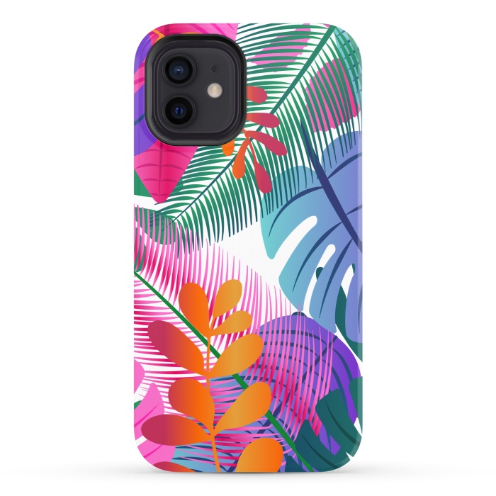 iPhone 12 StrongFit tropical leaves pattern by MALLIKA