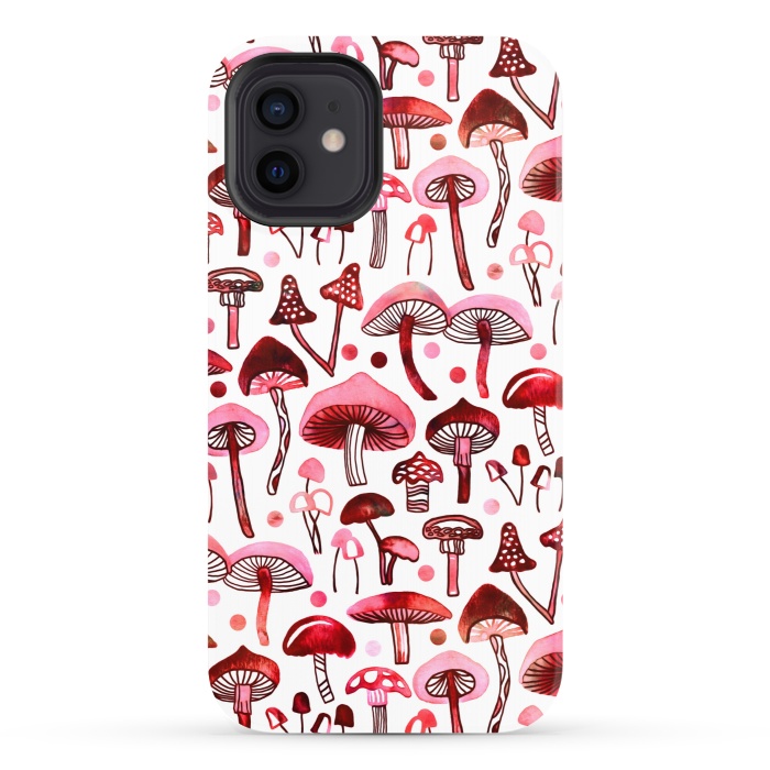 iPhone 12 StrongFit Pink Mushrooms  by Tigatiga