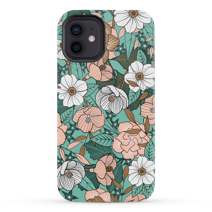 iPhone 12 mini StrongFit Rusted Blush Garden by gingerlique