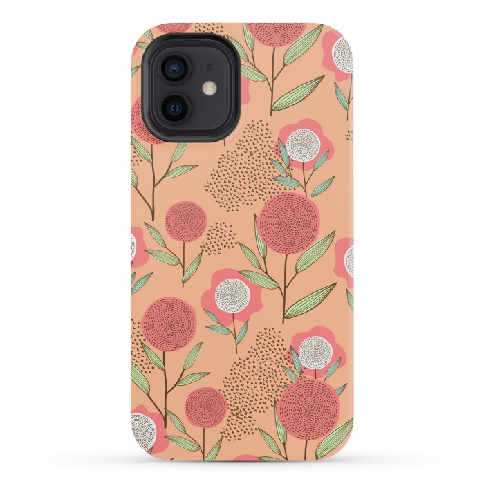 iPhone 12 mini StrongFit Simple Flowers In Pastel by ArtsCase