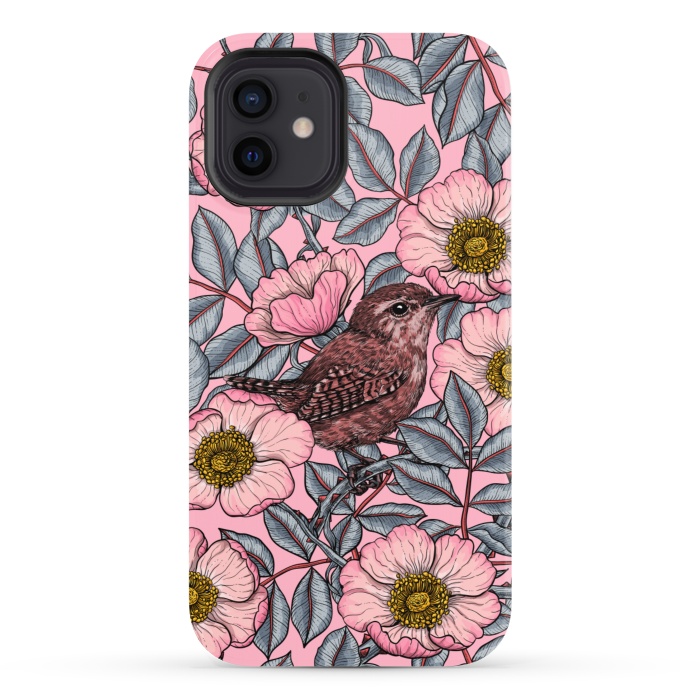 iPhone 12 StrongFit Wrens in the roses by Katerina Kirilova