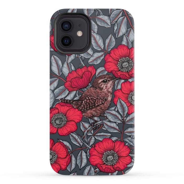 iPhone 12 mini StrongFit Wrens in the roses 2 by Katerina Kirilova