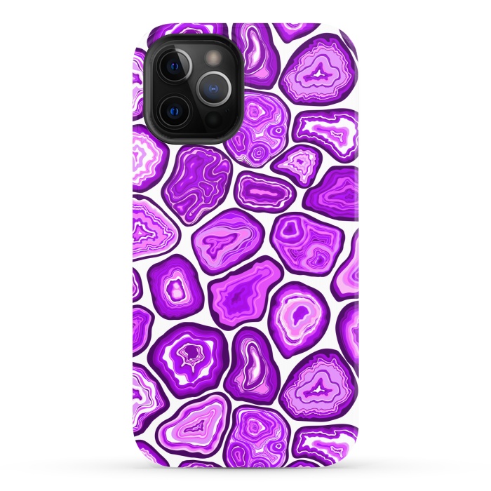 iPhone 12 Pro StrongFit Purple agate slices by Katerina Kirilova