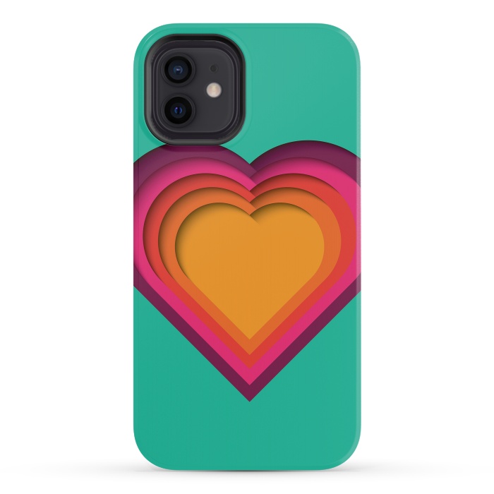 iPhone 12 mini StrongFit Paper Cutout Heart 010 by Jelena Obradovic