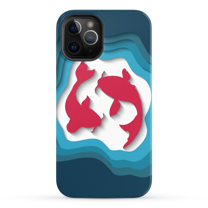 iPhone 12 Pro StrongFit Paper Cutout Koi Fish 017 by Jelena Obradovic