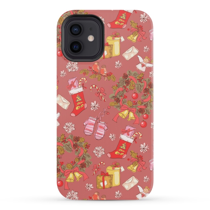 iPhone 12 mini StrongFit Christmas Vintage Style by ArtsCase