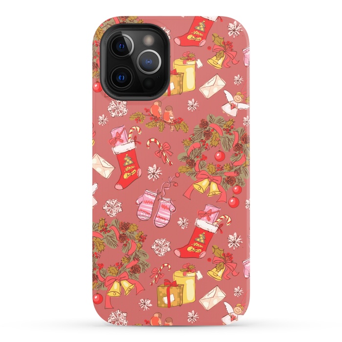 iPhone 12 Pro StrongFit Christmas Vintage Style by ArtsCase
