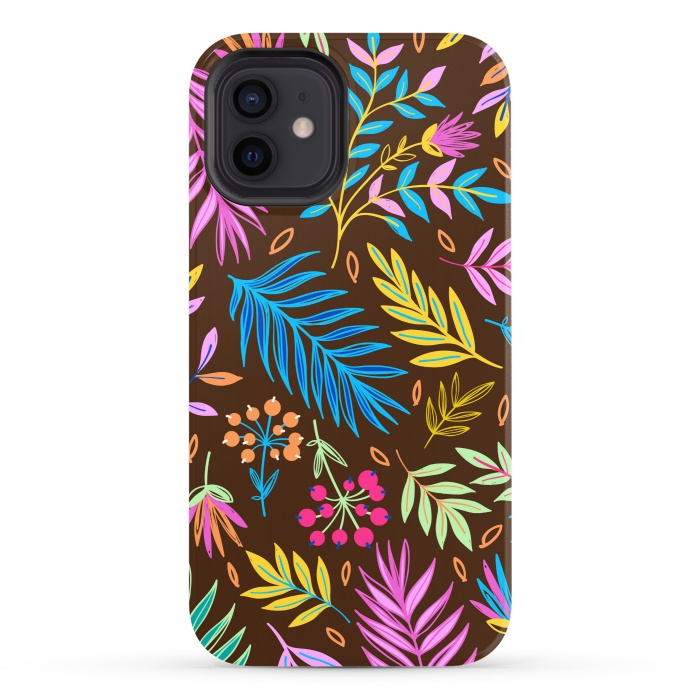 iPhone 12 StrongFit MULTICOLOUR LEAF PATTERN by MALLIKA