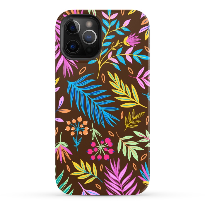 iPhone 12 Pro StrongFit MULTICOLOUR LEAF PATTERN by MALLIKA