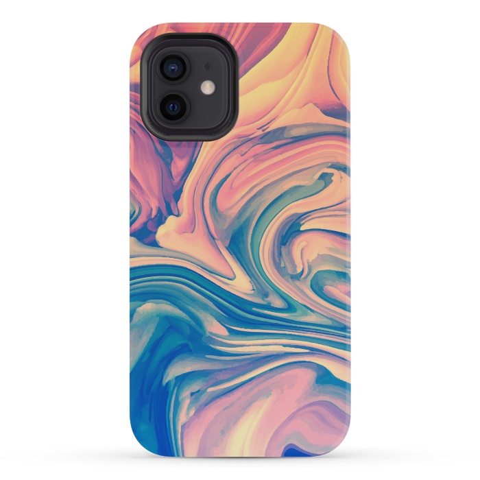 iPhone 12 mini StrongFit Marble Paint splash Colorful fluid by ArtsCase