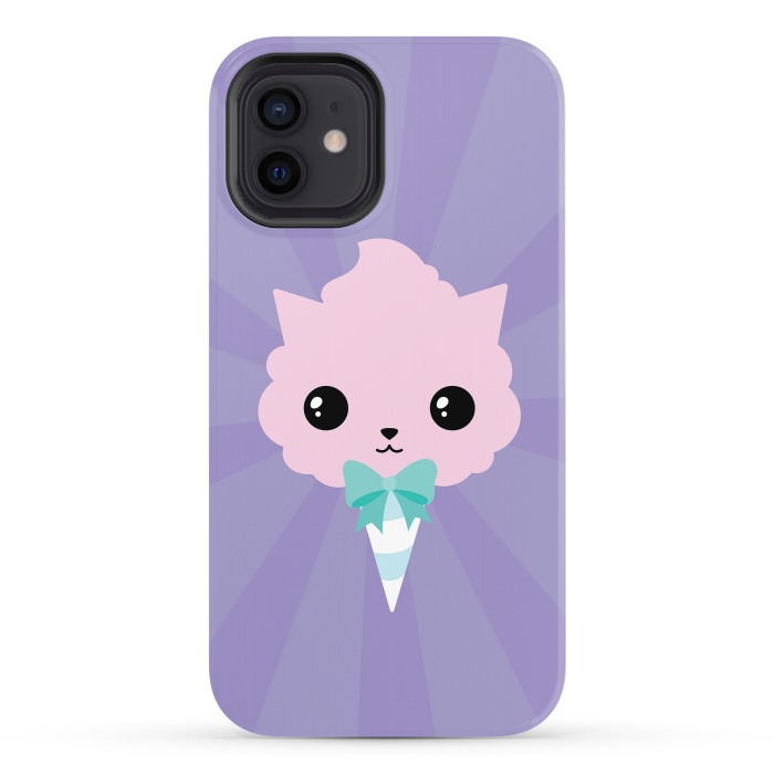 iPhone 12 StrongFit Cotton candy cat by Laura Nagel