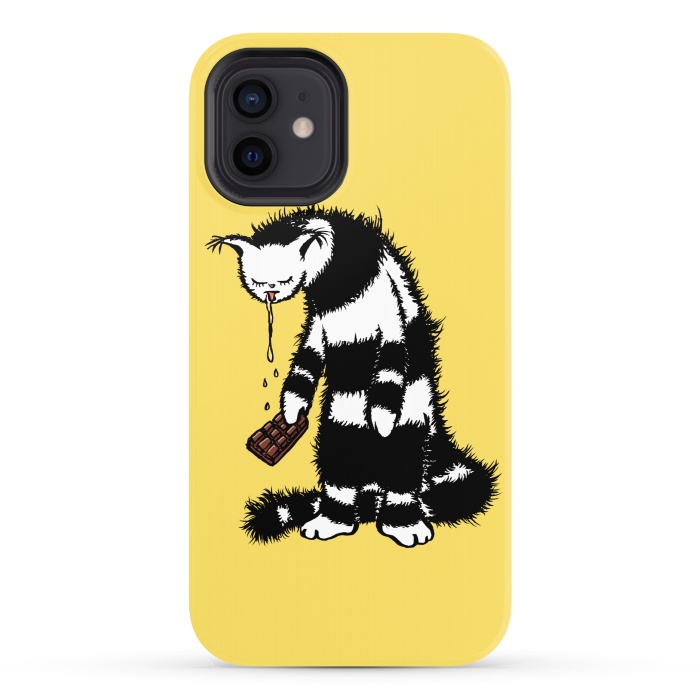 iPhone 12 StrongFit Weird Cat Creature Funny Chocolate Lover  by Boriana Giormova