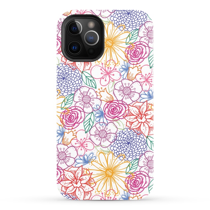 iPhone 12 Pro StrongFit Summer Bright Floral by TracyLucy Designs