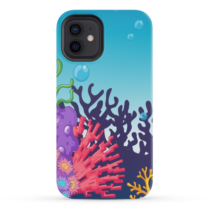 iPhone 12 mini StrongFit CORAL SEA PATTERN by MALLIKA
