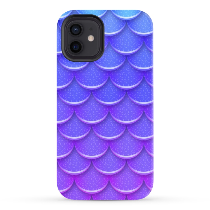 iPhone 12 StrongFit BLUE PINK SCALES PATTERN by MALLIKA