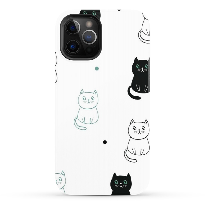 iPhone 12 Pro StrongFit minimal cats by haroulita