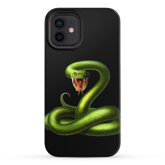 iPhone 12 mini StrongFit green snake by haroulita