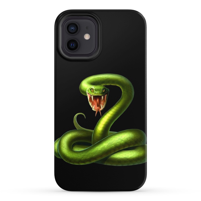 iPhone 12 StrongFit green snake by haroulita