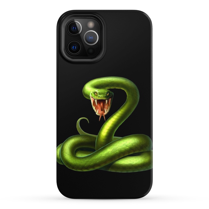 iPhone 12 Pro StrongFit green snake by haroulita