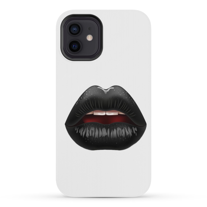 iPhone 12 mini StrongFit black lips by haroulita