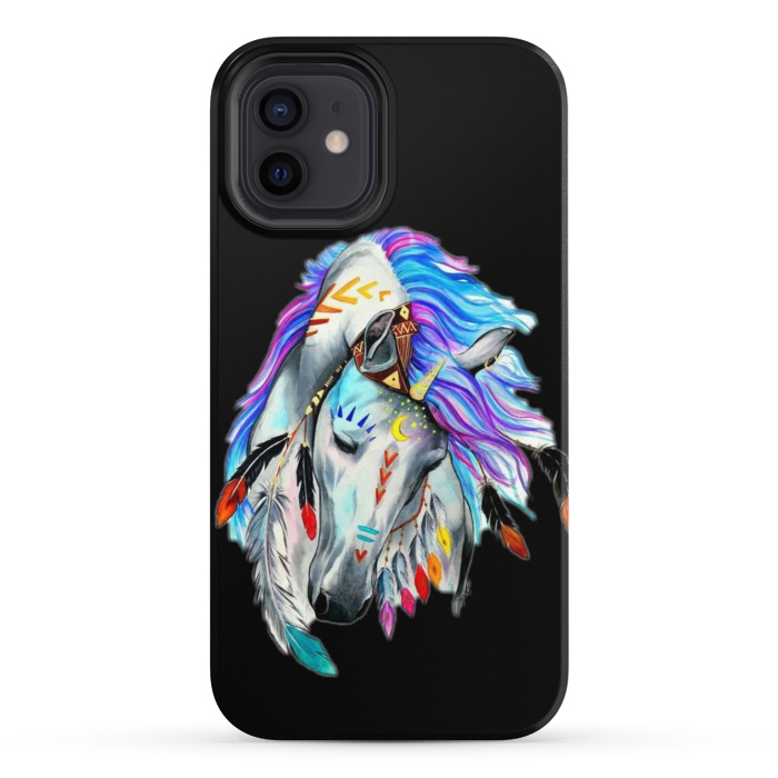 iPhone 12 StrongFit feather horse by haroulita