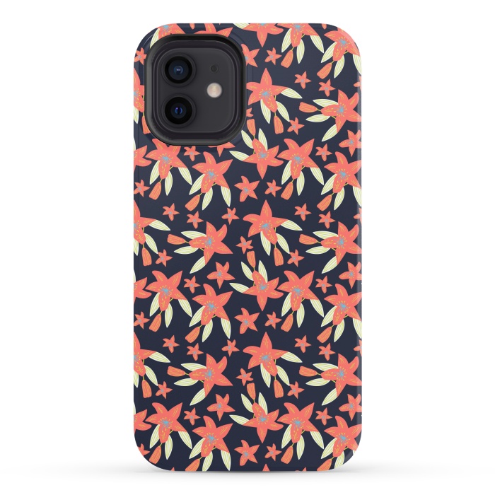 iPhone 12 StrongFit tiger lily flowers by Lovi Dianti