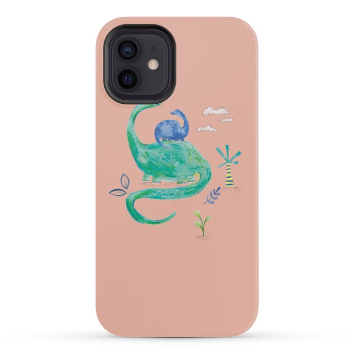 iPhone 12 mini StrongFit painted dinosaur  by lauradidthis