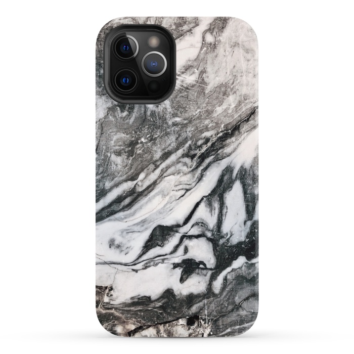 iPhone 12 Pro StrongFit White and black Marble by Winston