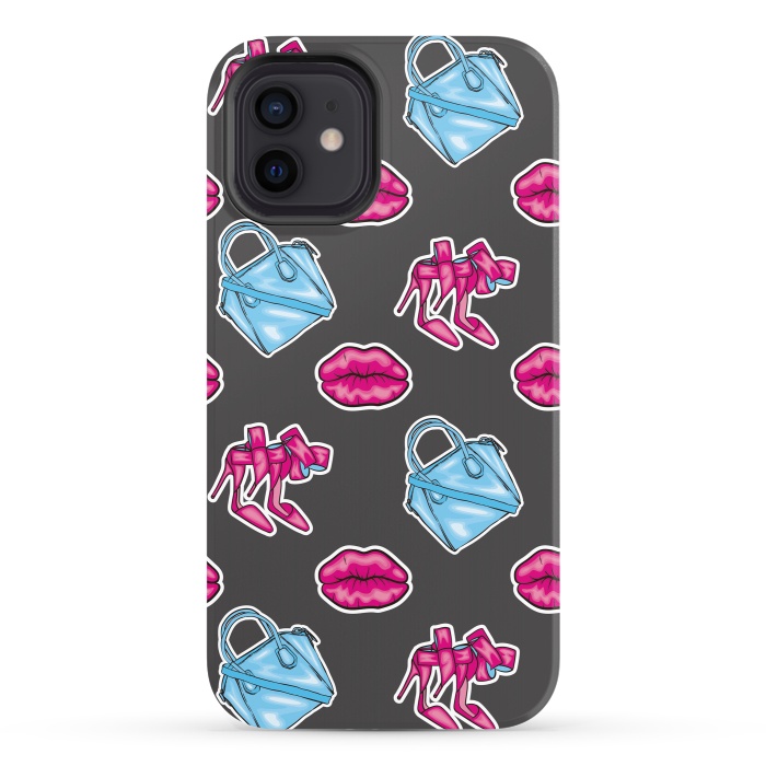iPhone 12 StrongFit Beautiful background of the lips shoes and bags by ArtsCase