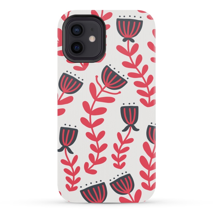 iPhone 12 mini StrongFit Red flowers by Winston