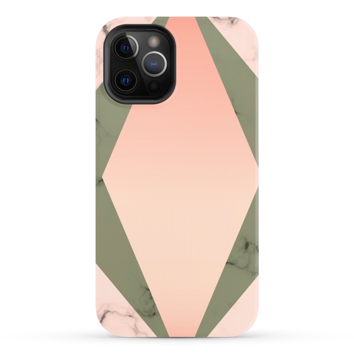 iPhone 12 Pro StrongFit Marble design with diamond figure by ArtsCase