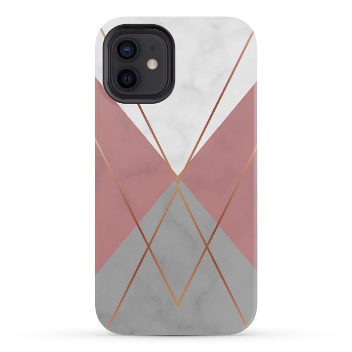 iPhone 12 mini StrongFit Marble Geometric design II by ArtsCase