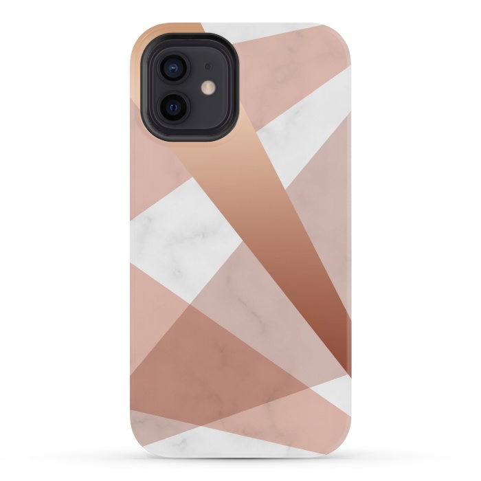 iPhone 12 mini StrongFit Marble Geometric design with peak figures by ArtsCase