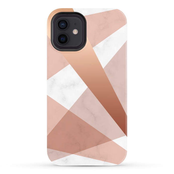 iPhone 12 StrongFit Marble Geometric design with peak figures by ArtsCase