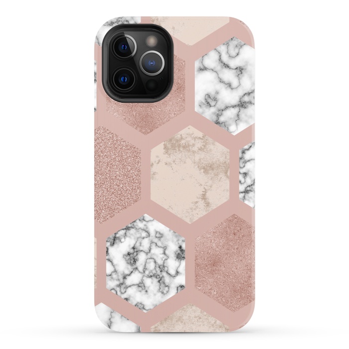 iPhone 12 Pro StrongFit Marble Geometrical abstract design by ArtsCase