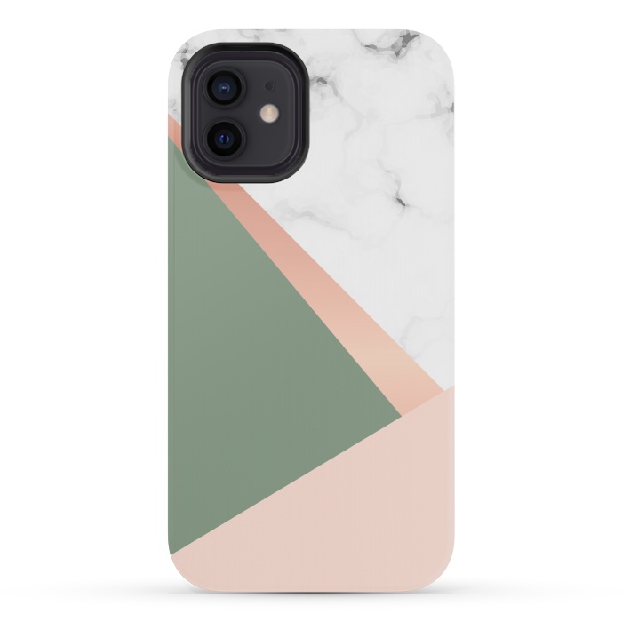 iPhone 12 mini StrongFit Marble geometric design with triangular image by ArtsCase