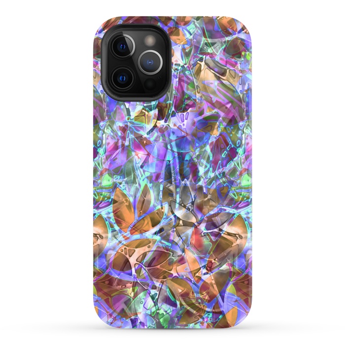 iPhone 12 Pro Max StrongFit Floral Abstract Stained Glass G268 by Medusa GraphicArt