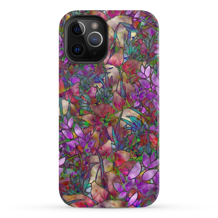 iPhone 12 Pro StrongFit Floral Abstract Stained Glass G175 by Medusa GraphicArt